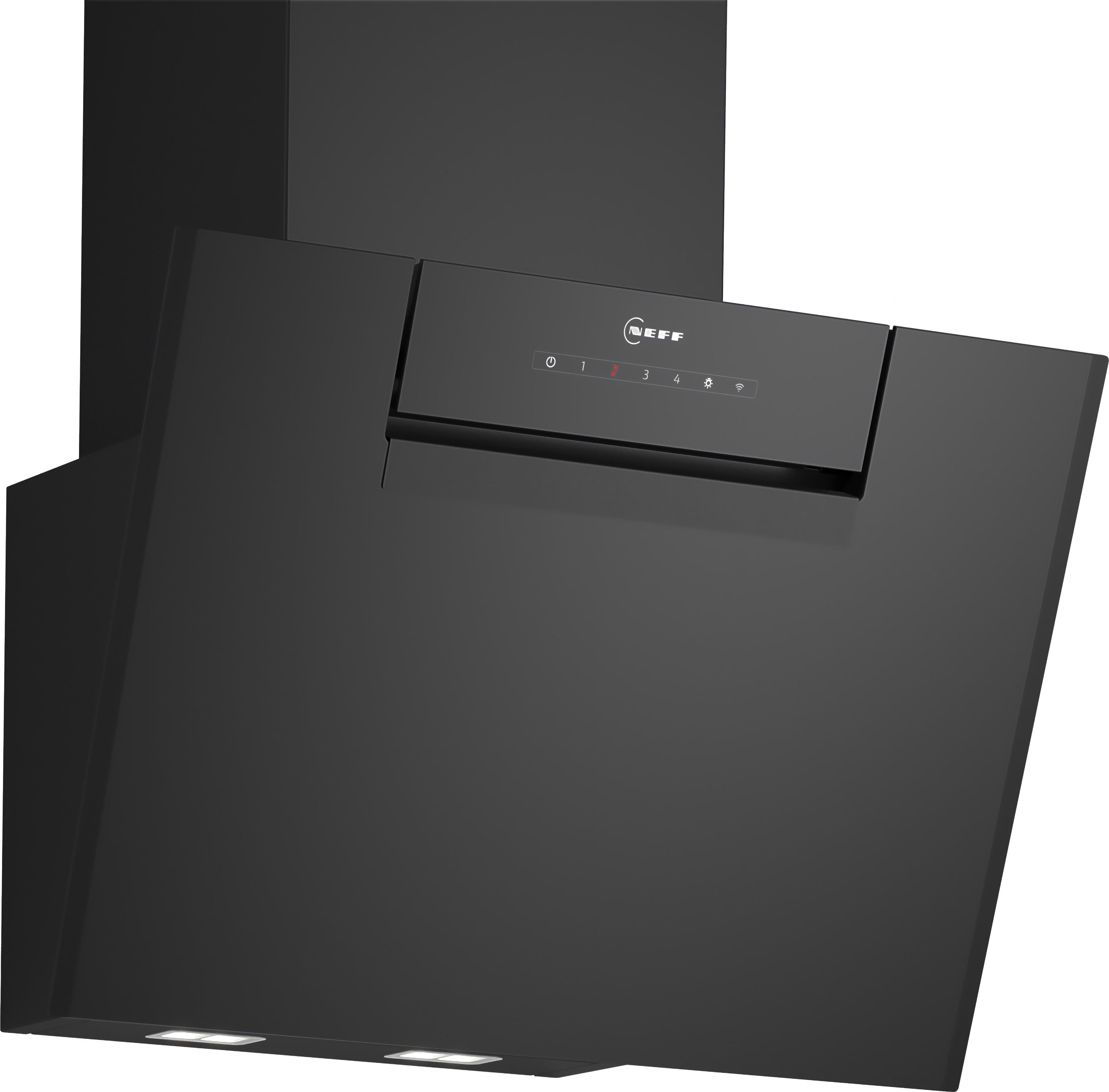 Image of NEFF N50 D65IFN1S0B Wifi Connected 60cm Angled Chimney Cooker Hood - Black, Black